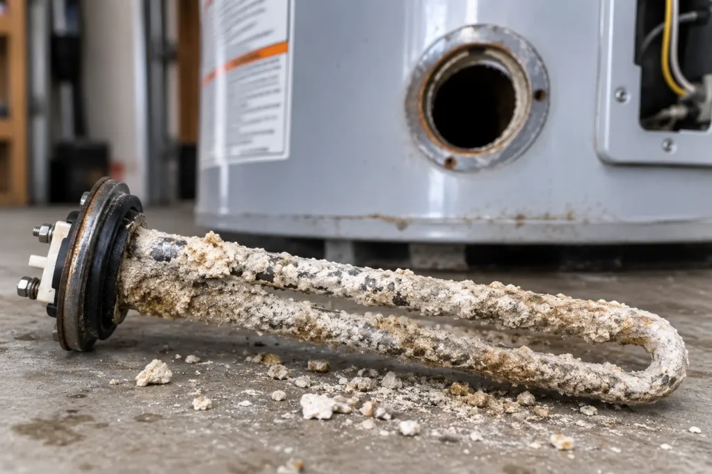Scale buildup inside a tank