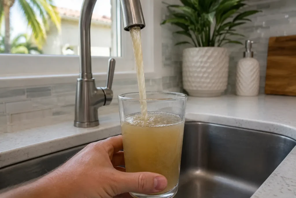 Sulfur bacteria discolored water
