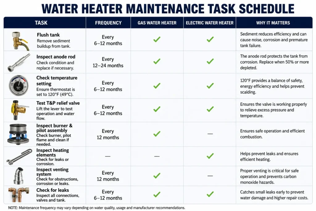 Maintenance task schedule